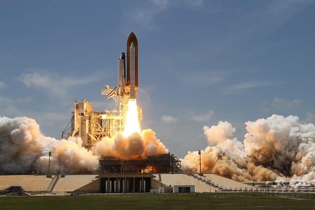 Rocket launching into space